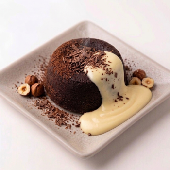 Molten Lava Cake and Custard